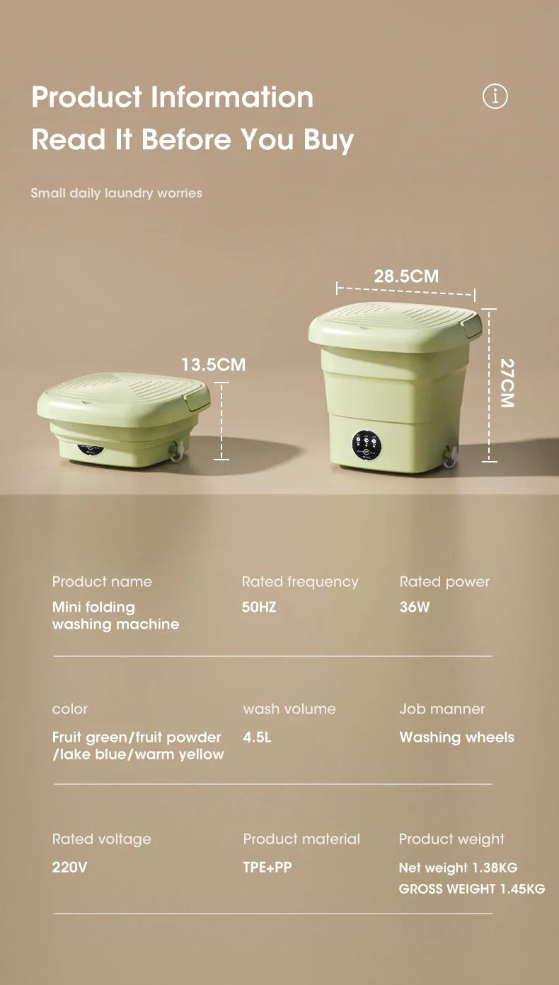 Folding Washing Machine Sock Barrel Centrifuge Washing Machine Clothes Mini Underwear Portable Washing Machine for Dehydration